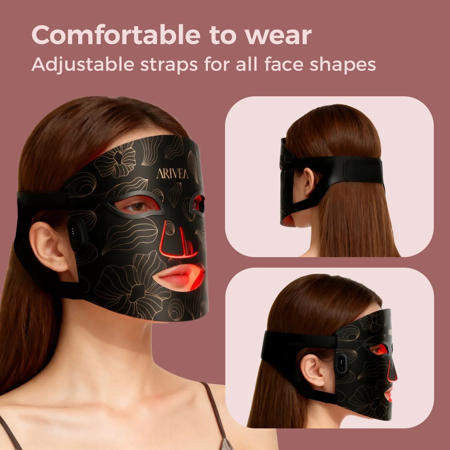 AVIREA Hibiscus Red Light Therapy Face Mask