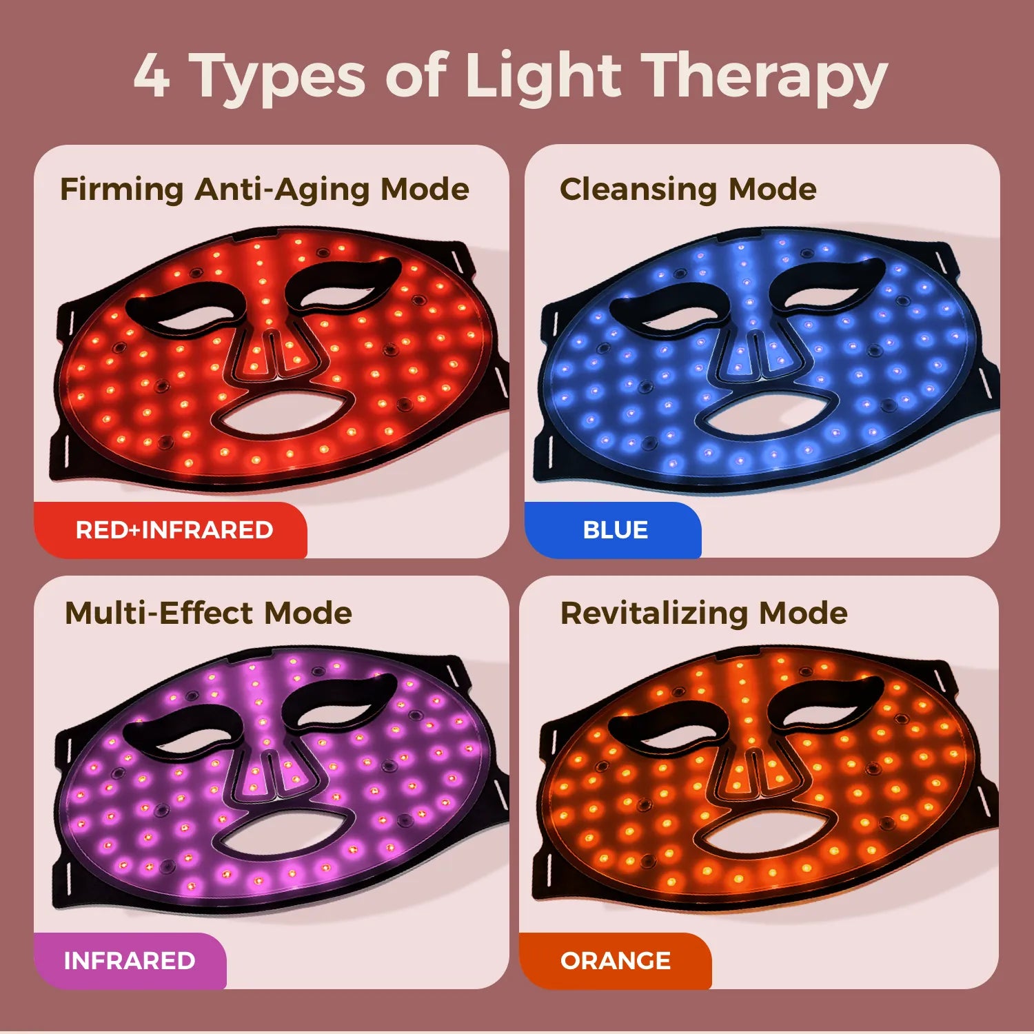 AVIREA Hibiscus Red Light Therapy Face Mask