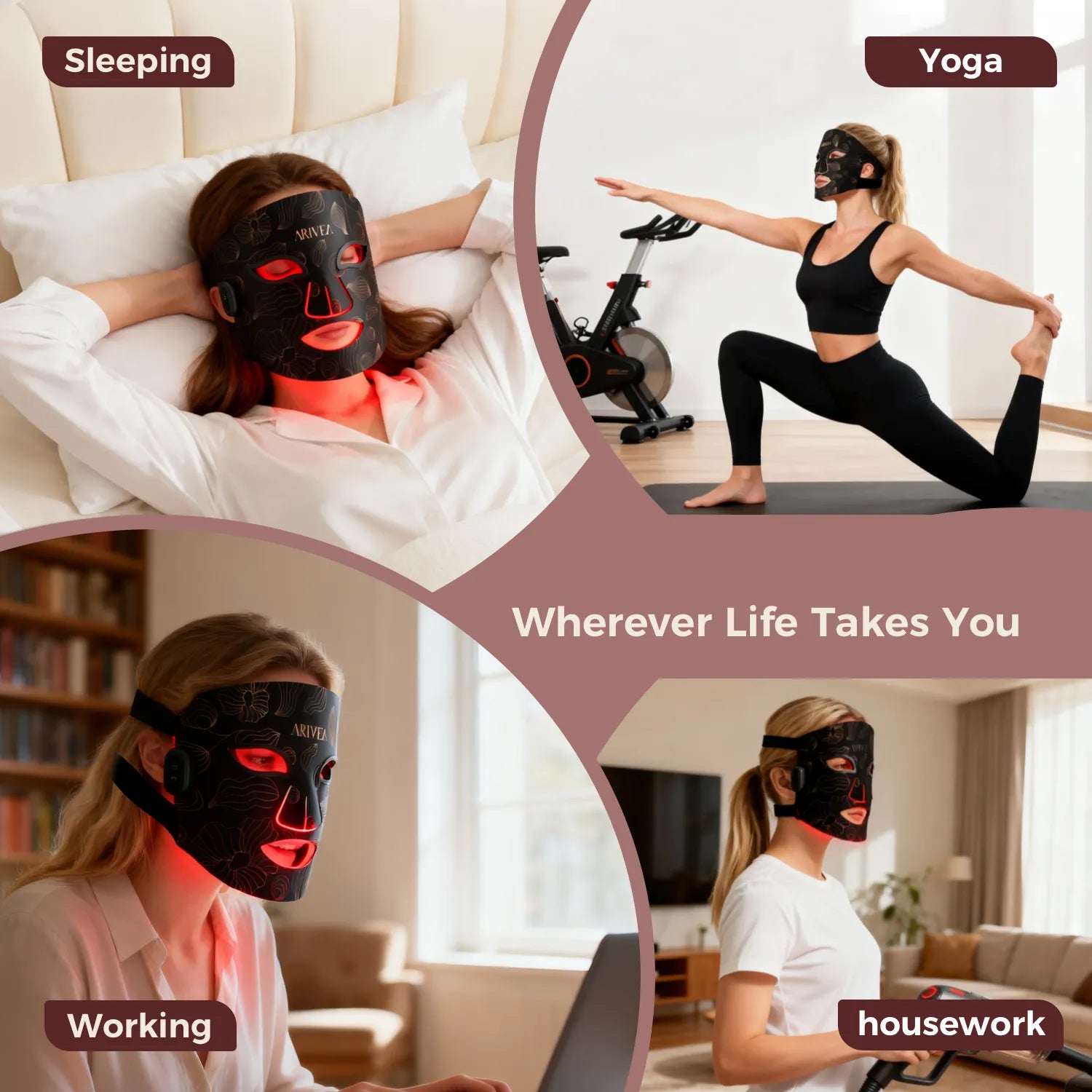 AVIREA Hibiscus Red Light Therapy Face Mask